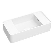 Mod 500mm Matte White Wall Hung Basin with Overflow